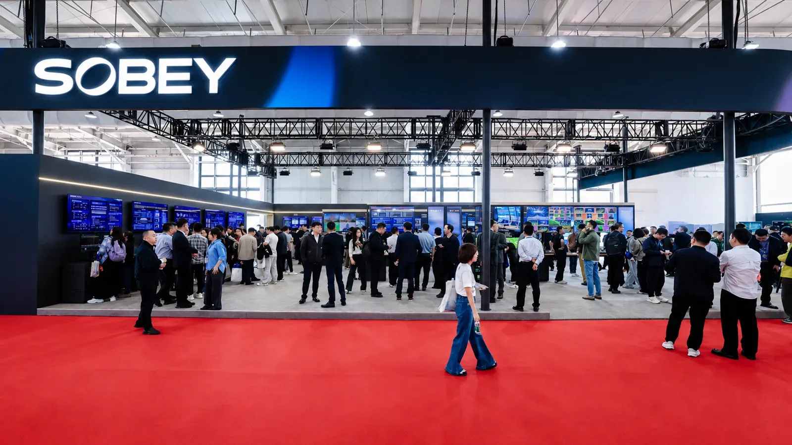 Visitors at the entrance of the Sobey booth at CCBN 2026